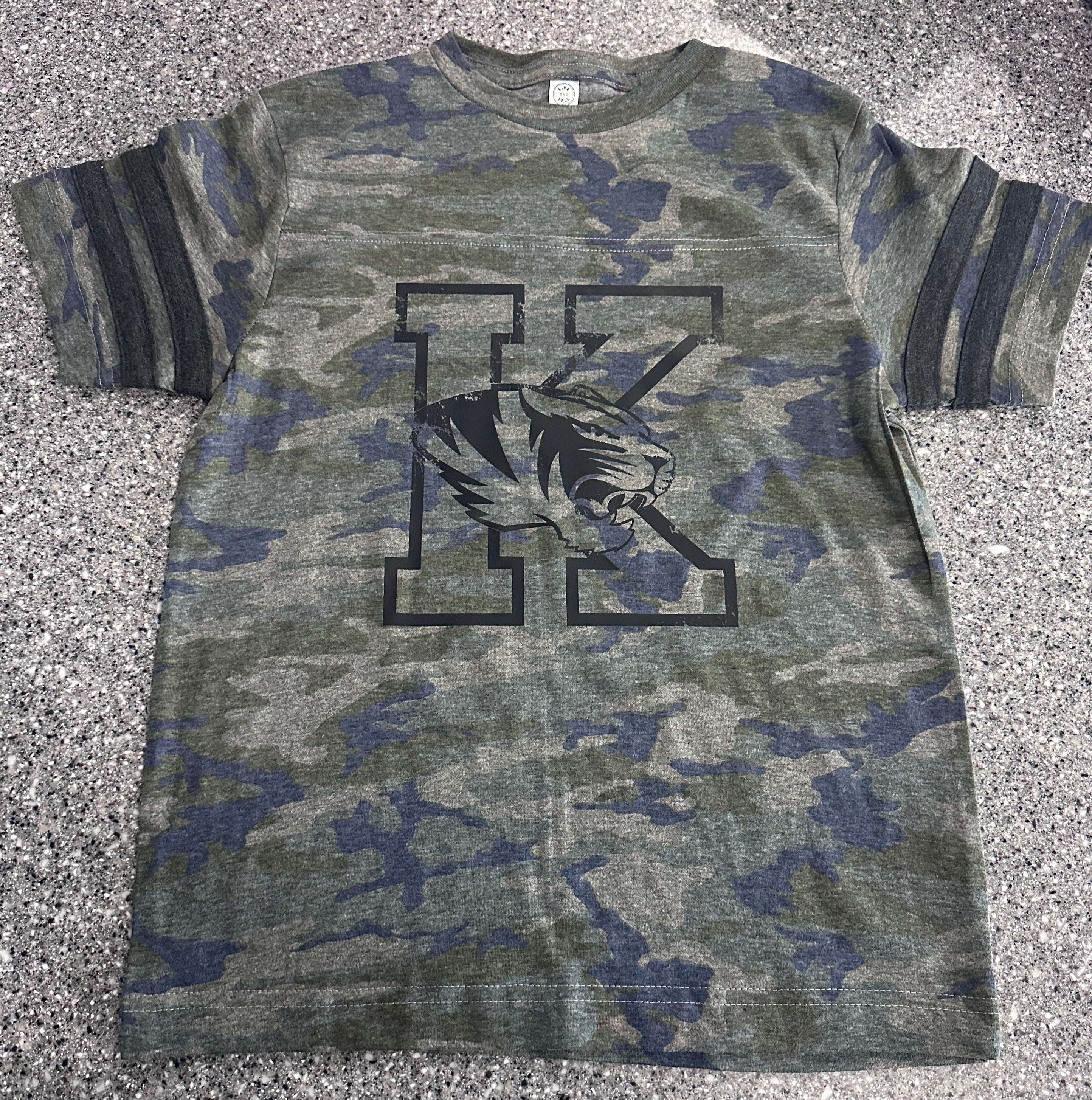 Distressed K Camo Jersey tee